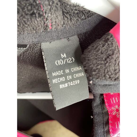 Snowzu Pink Black Hooded Zip Up Pockets Girls Jacket Size 10 12 M Medium - Picture 7 of 8